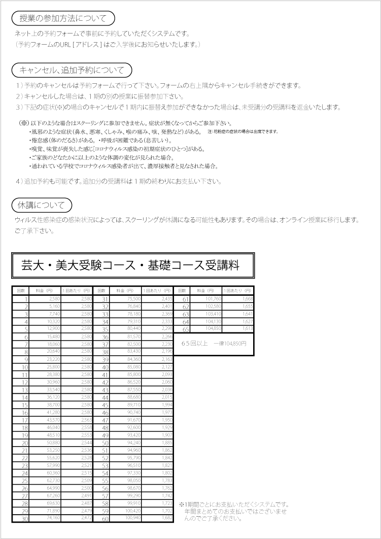 案内要項（裏面）