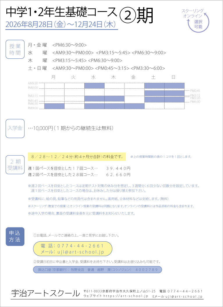案内要項（表面）