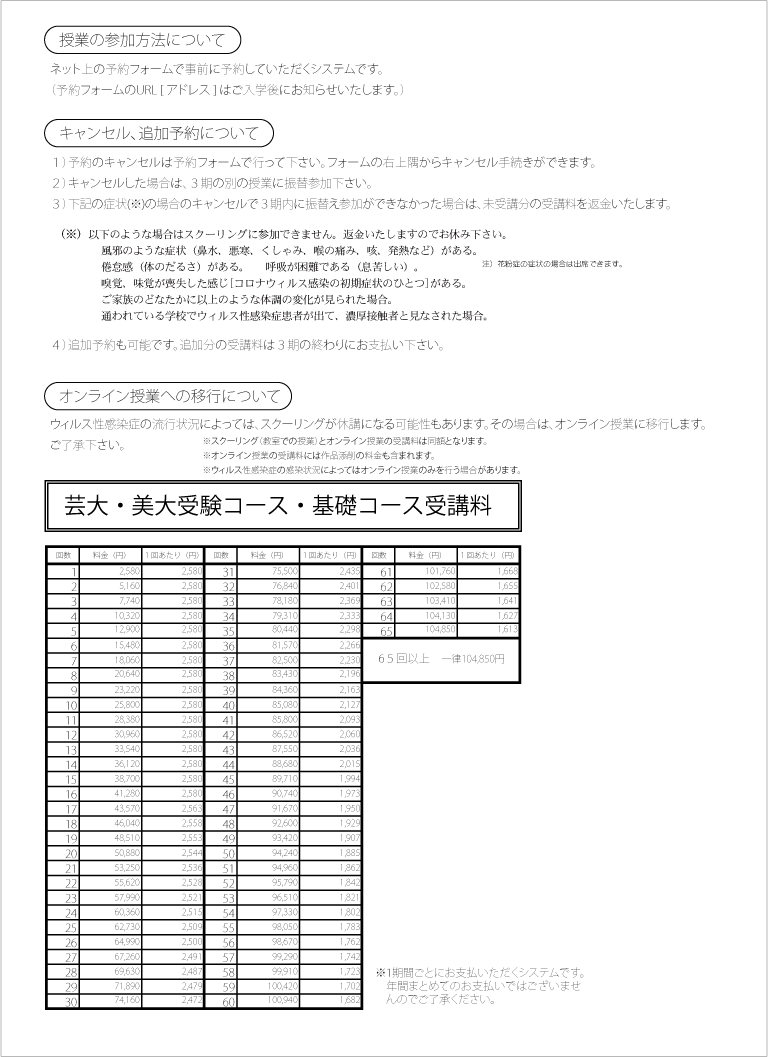 案内要項（裏面）